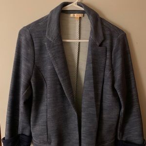 Skies are Blue Knit Blue Open Blazer